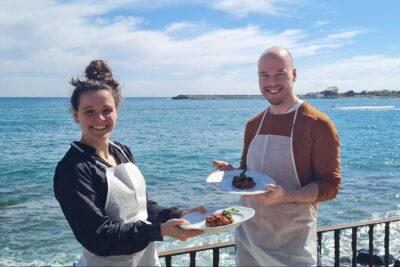 Cooking Class with Seaview with Chef Mimmo - The opening wine + cheese spread that sets the mood